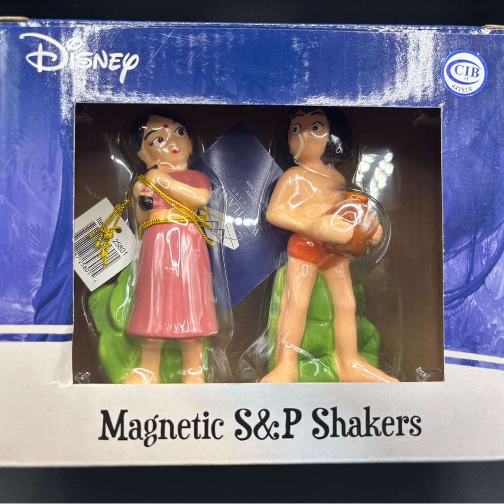 New Disney Mowgli Shanti Jungle Book Magnetic Salt and Pepper Shakers